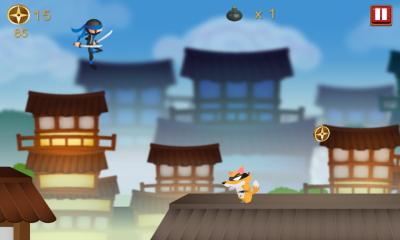 火柴忍者跑酷(stickman rooftop ninja)下载 v1.0 游戏截图 3