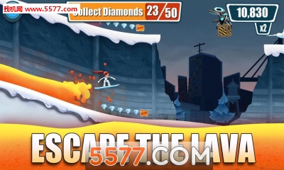 逃离火山爆发游戏下载-逃离火山爆发(滑雪闯关)Operation: Snowfall下载 v1.0 游戏截图 1