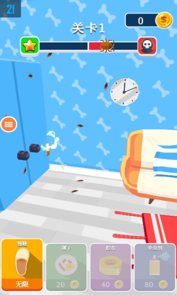 火柴人死亡厨房免费下载-火柴人死亡厨房游戏(打蟑螂)下载 v1.0安卓版 游戏截图 2