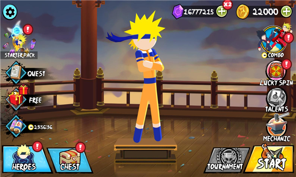 火柴人忍者大战无限钻石金币版