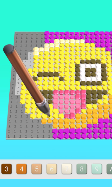 像素数字填色钻石填色游戏下载-像素数字填色安卓版下载 v1.0 游戏截图 2